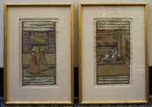 TWO MUGHAL PAINTINGS OF COURTI