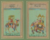 TWO MUGHAL STYLE MINIATURE PAI