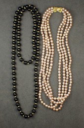 TWO MULTI STRAND BEAD NECKLACE