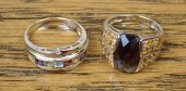 TWO MUTLI COLOR GEMSTONE AND G