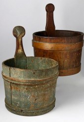 TWO NANTUCKET MADE WOOD STAVE