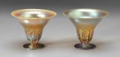 Two Nash art glass compotes: o