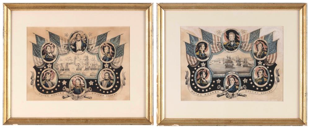 TWO NATHANIEL CURRIER NAVAL "HEROES