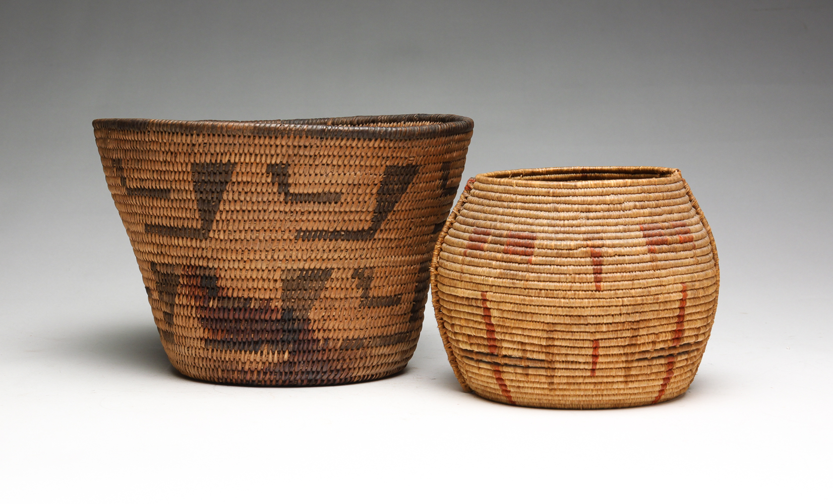TWO NATIVE AMERICAN BASKETS.