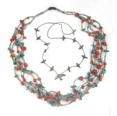 TWO NATIVE AMERICAN BEAD NECKL