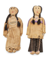 TWO NATIVE AMERICAN BEADED HID