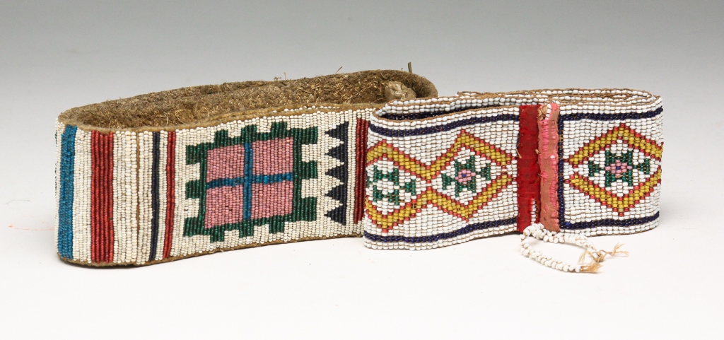 TWO NATIVE AMERICAN BEADED