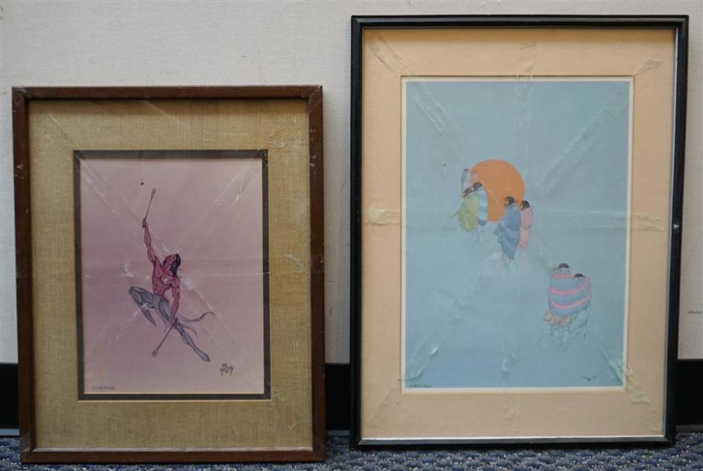 TWO NATIVE AMERICAN COLOR PRINTS,