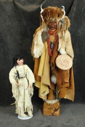 TWO NATIVE AMERICAN FIGURINES/