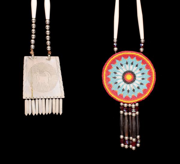 TWO NATIVE AMERICAN HAIR PIPE
