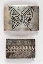 TWO NATIVE AMERICAN INDIAN SIL