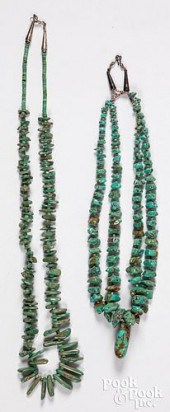 TWO NATIVE AMERICAN MADE TURQU