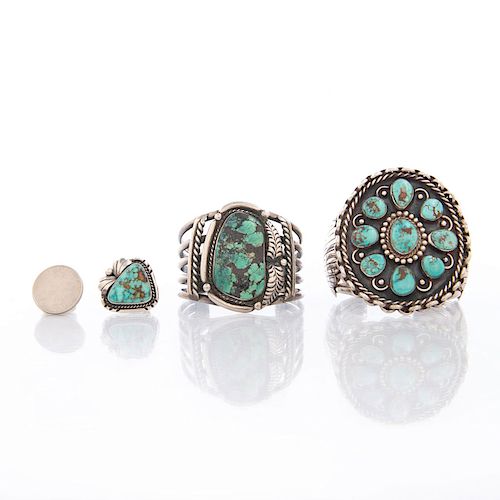 TWO NATIVE AMERICAN TURQUOISE &