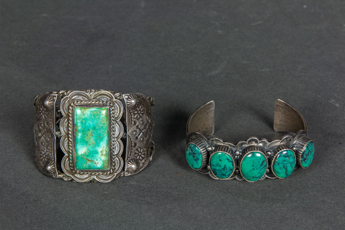 TWO NATIVE AMERICAN TURQUOISE