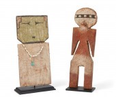 TWO NATIVE AMERICAN WOOD FLAT