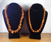 TWO NATURAL BALTIC AMBER BEAD