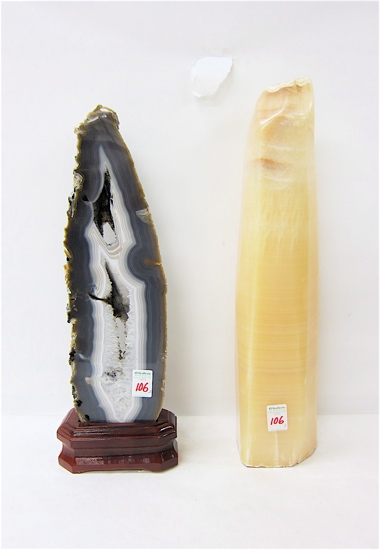 TWO NATURAL STONE SCULPTURES: