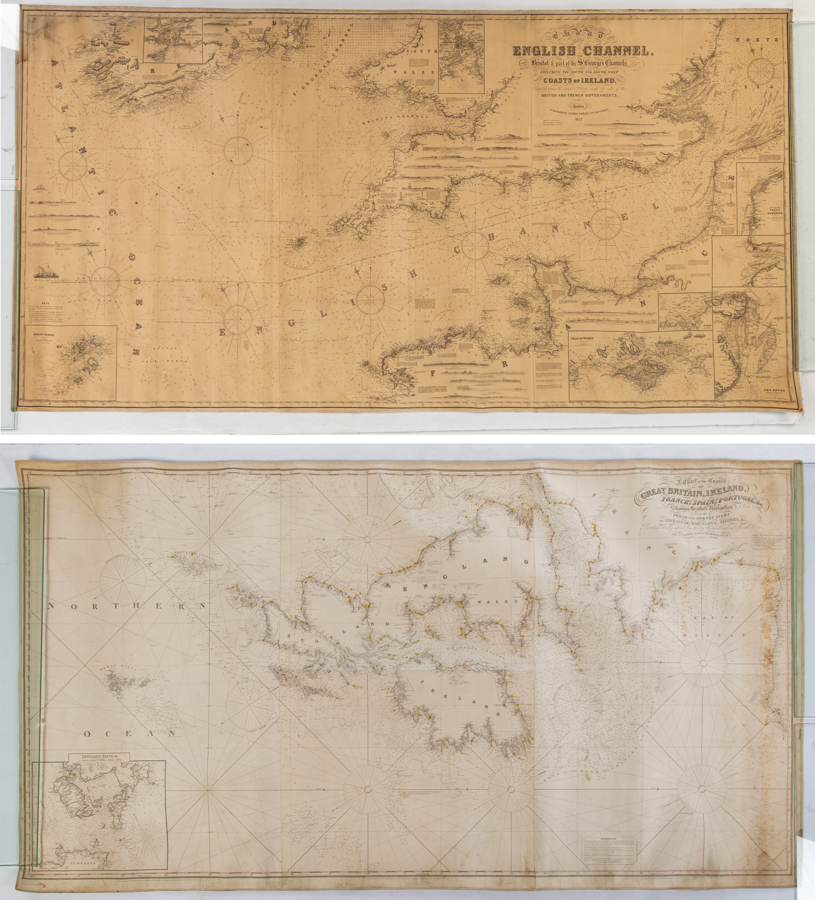 TWO NAUTICAL CHARTS, WESTERN