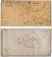 TWO NAUTICAL CHARTS, WESTERN E