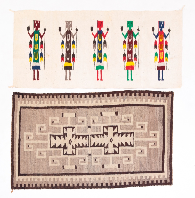 TWO NAVAJO RUGS. Twentieth century,