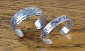 TWO NAVAJO STERLING SILVER CUF
