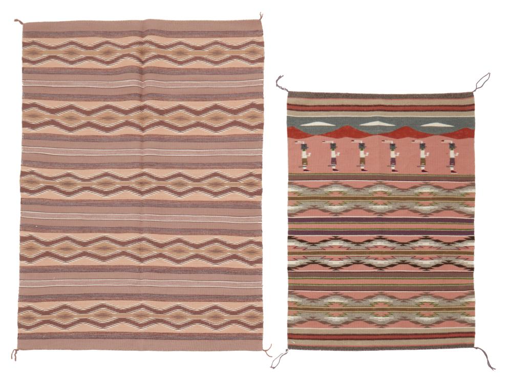 TWO NAVAJO TEXTILESTwo Navajo