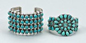 Two Navajo turquoise bracelets