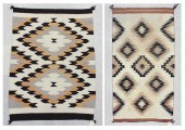 TWO NAVAJO WEAVINGS, SERRATED