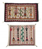 TWO NAVAJO YEI PICTORIAL RUGST