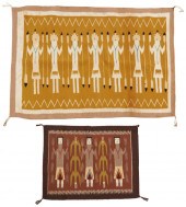 TWO NAVAJO YEI WEAVINGSTwo Nav