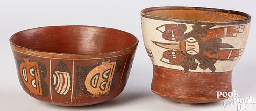TWO NAZCA POLYCHROMED POTTERY