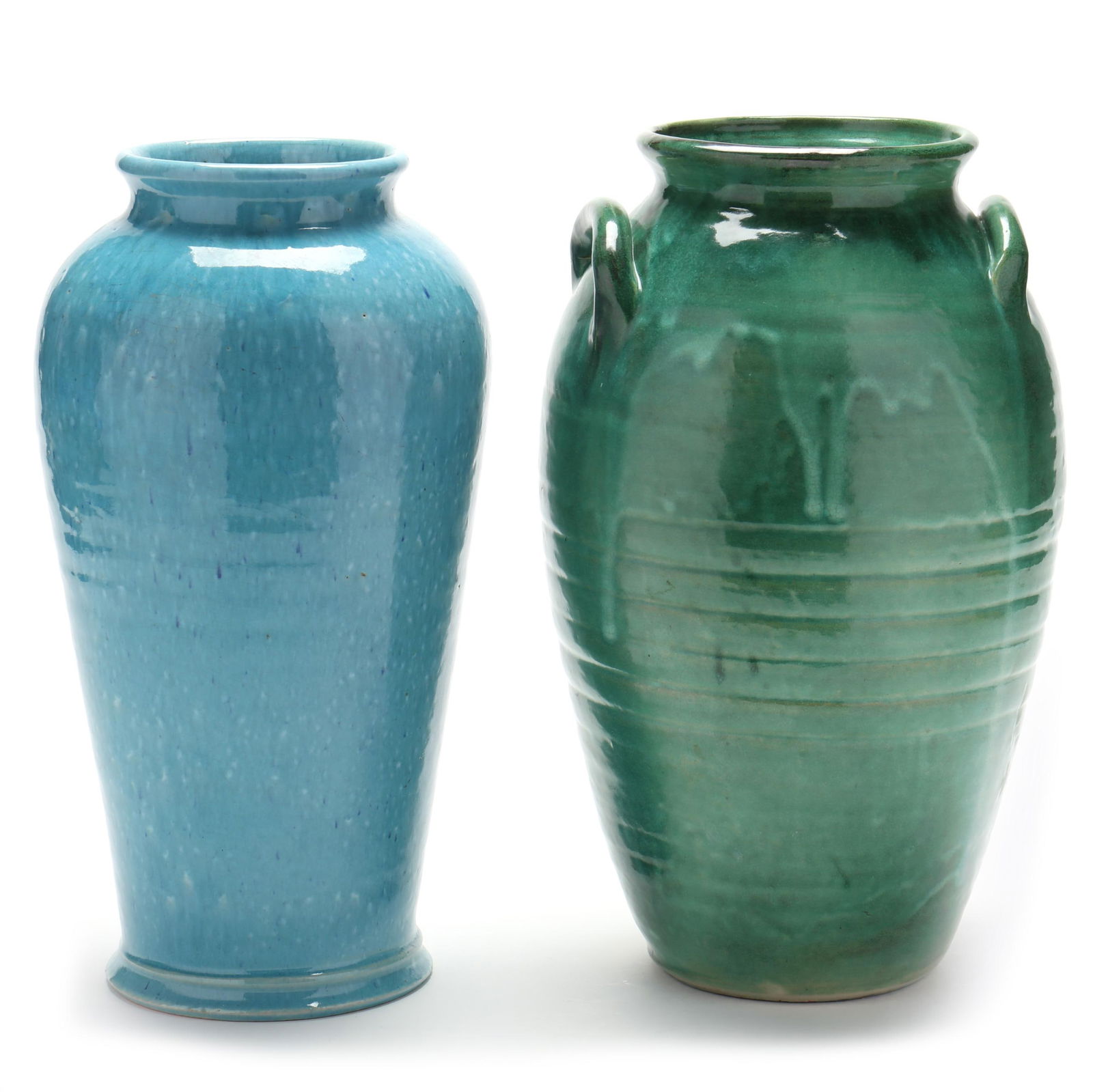 TWO NC ART POTTERY TALL VASESTwo NC