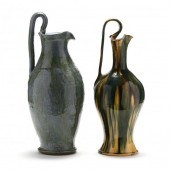 TWO NC POTTERY REBECCA PITCHER