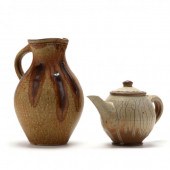 TWO NC POTTERY VESSELS, MARK H