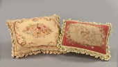 Two Needlepoint Pillows,  one