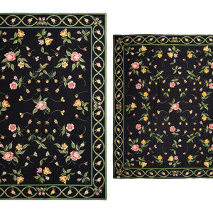 Two Needlepoint Rugs Mid-20th
