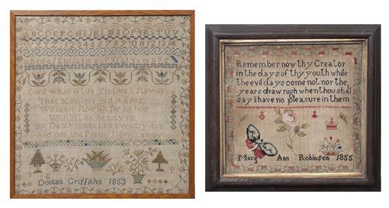 Two Needlepoint Samplers the