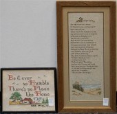 TWO NEEDLEPOINTS, FRAME SIZE O