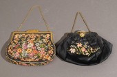 TWO NEEDLEWORK CLUTCH PURSESTw