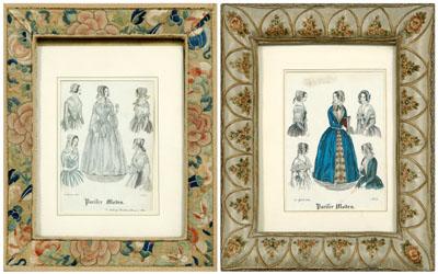 Two needlework frames, one with