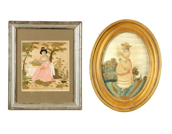 TWO NEEDLEWORK PICTURES. 