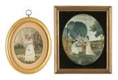 TWO NEEDLEWORK PICTURES EARLY