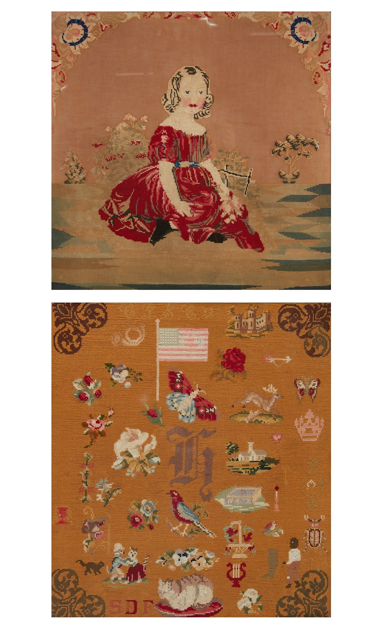 TWO NEEDLEWORK PICTURESTwo