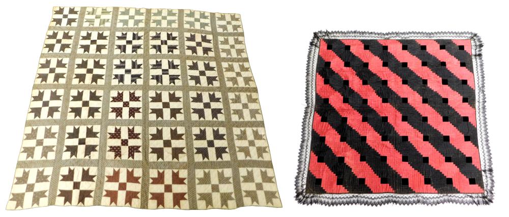 TWO NEEDLEWORK QUILTS, INCLUDING: