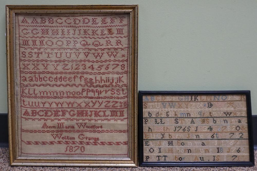 TWO NEEDLEWORK SAMPLERS,