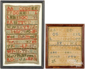 TWO NEEDLEWORK SAMPLERS, 19TH