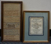 TWO NEEDLEWORK SAMPLERS, 19TH