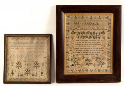 Two needlework samplers, dated 1850