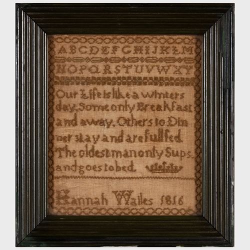 TWO NEEDLEWORK SAMPLERSThe larger