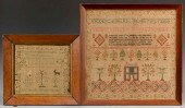TWO NEEDLEWORK SAMPLERSTwo sch